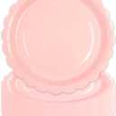7 inch Pink Paper Plates 50 Pcs Dessert Plates Dinner Tableware Party Supplies For Birthday Picnic Party Decoration