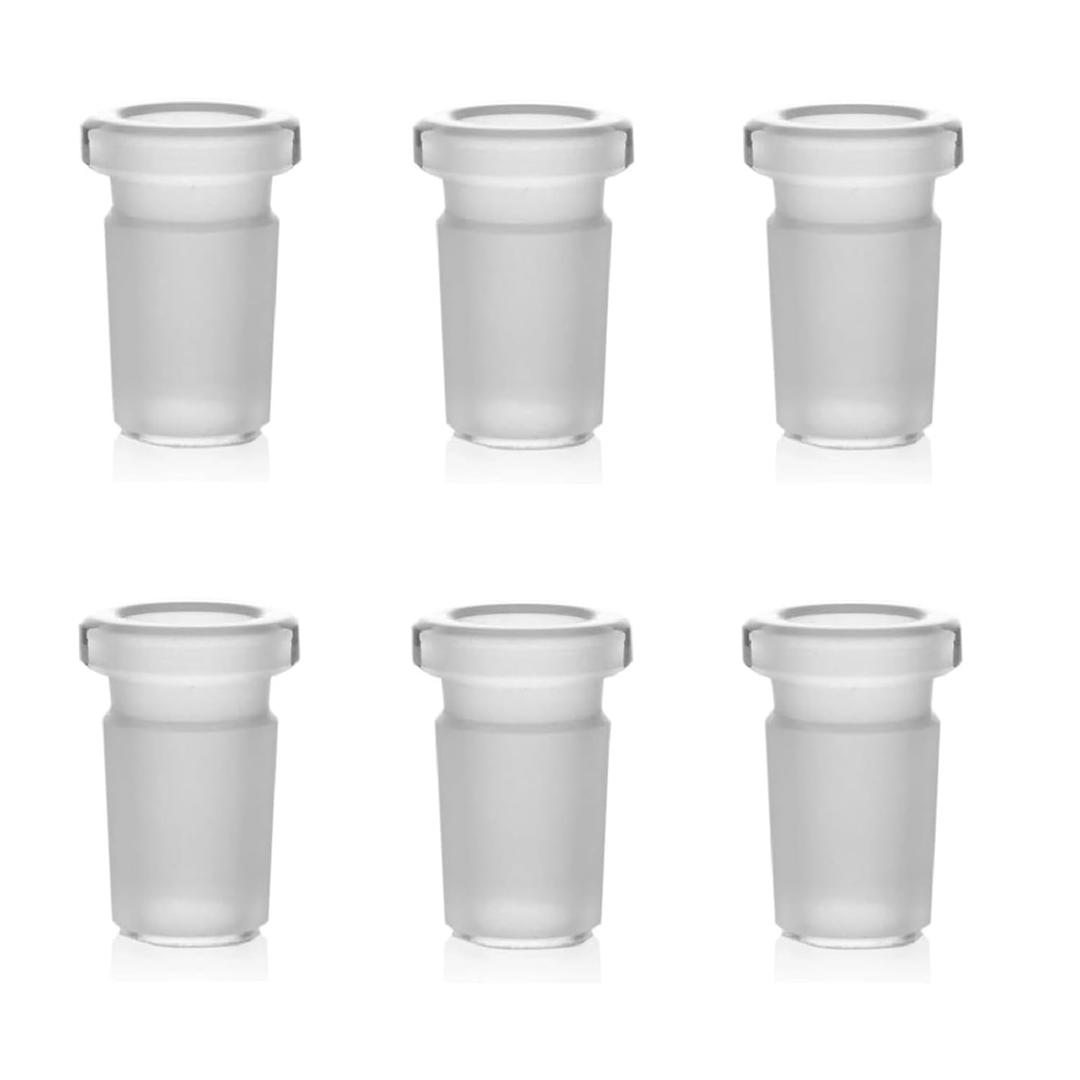 Glass Joint Adapter 14mm Male to 10mm Female 6 Pack Lab-Grade Borosilicate Glass Reducer Connector, Precision Ground Frosted Joint for Chemistry Laboratory Setup, Glassware & DIY Use