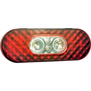 54682 6" Oval LED Stop Tail Turn Light with Integrated Back-up (Female Pin Termination) (Black)