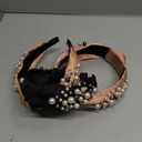 Ivyu Headbands - Knotted Pearl Diademas Para Mujer De Moda Hair Accessories Hairbands for Girls No Slip Fashion Cute Top Knot Headband Gift for Women Black Pink Gold