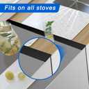 Silicone Stove Counter Gap Cover (2 Pack, 25in, Black), Non-Adhesive Heat Resistant Kitchen Stove Gap Filler, Easy Clean Silicone Gap Guard Seals Spills Between Counter & Stove