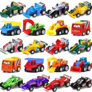 Pull Back Car, 20 Pcs Assorted Mini Truck Toy and Race Car Toy Kit Set, Play Construction Vehicle Playset for Boy Kid Child Party Favors Birthday Game Supplies Pinata Stuffers Easter Egg Hunt Fillers