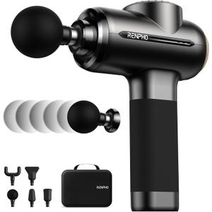 RENPHO Massage Gun Deep Tissue with 8-12mm Adjustable Amplitude Heavy-Duty, FSA HSA Eligible, Percussion Professional Muscle Massager Gun with Portable Case for Athtetes & Home Use, Active EVO