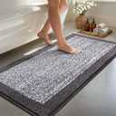 70x24 Long Bathroom Rugs Washable Non Slip, Grey Bath Mat for Bathroom Floor Tub, Soft Absorbent Quick Dry Mats for Shower,Bathtub,Home Decor