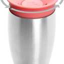 Munchkin Stainless Steel Sippy Cups for Toddlers 1-3, Spill Proof Miracle 360 Cup, Insulated, 10 Ounce, Pink