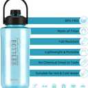 Half Gallon/64oz Water Bottle With Handle, 2L Leak proof BPA Free Fitness Sports Water Jug, Ensure You Drink Enough Water Daily for Gym and Outdoor Sports(Blue)