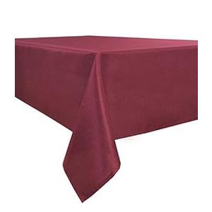 Biscaynebay Textured Fabric Tablecloths, Water Resistant Spill Proof Tablecloths for Dining, Kitchen, Wedding and Parties, Burgundy 70 Inches by 120 Inches Rectangle