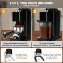 Conical Burr Coffee Grinder Electric, Espresso Coffee Bean Grinder for Home Use Adjustable 48 Grind Settings, 35s Precision Timer, Stainless Steel, Anti-Static for Pour Over/Drip/French Press