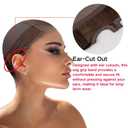 Lace Wig Grip Cap Women: 4x5 Transparent Swiss Lace Front - Non-slip Wig Gripper for Keeping Wigs In Place - Adjustable Elastic Headband with Velcro Medium Size