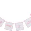Pink Bow Half Way To One Banner - Half Birthday Decorations for Girls,Sweet 6 Months Birthday Decorations,Pink Cake Smash Photo Backdrop,Nursery Home Wall Fireplace Decor