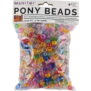 2 x 1000 Transparent Multicolor Beads 9mm x 6mm American Craft Beads for Jewelry Making, Bracelets, and Art Projects
