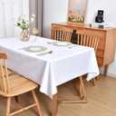 White Rectangle Tablecloth 60 x 102 inch Washable Oblong Table Cloths Polyester Fabric Table Cover for Dining Party Restaurant Wedding Outdoor
