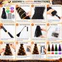 5FT Halloween Decorations Giant Light-Up Rattan Witches Broom,Black