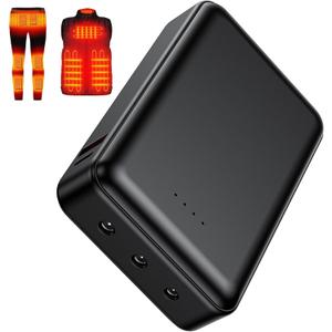 10000mah 7.4V Battery Pack for Heated Vests Jackets Suit for ORORO and Venustas, 5V2A Rechargeable Power Bank for Heated Vests Jackets Hoodies Pants Coat for Men Women Heating Vest