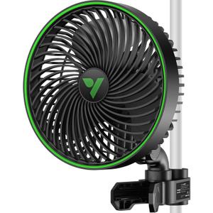 VIVOSUN AeroWave E6 Gen2, Grow Tent Clip Fan 6, EC Motor, Smart Control, Powerful Oscillating Fan, Local Timer, Weatherproof IP54, for Hydroponics Circulation Cooling, Black
