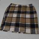 Women's Girl High Waisted Plaid Skirt Fall Winter Wool Bodycon Skirts XL