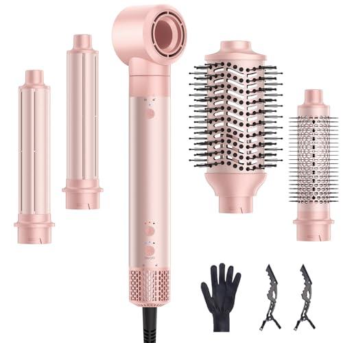 5 in 1 Air Styler, Hair Dryer & Blow Dryer Brush with Auto Wrap Curls, 110,000 RPM Ionic Hot Air Styler for Fast Drying, Curling, Smoothing, Blowouts & Frizz-Free Volume, No Heat Damage, 1200W