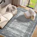 Garvee Modern 10x13 Area Rugs for Living Room Bedroom, Soft Washable Large Rugs, Ultra Thin Non Slip Accent Carpet for Dining Room, Low Pile Non Shedding Floor Cover Mat for Nursery Office, Grey Green
