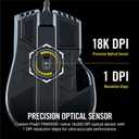 Corsair IRONCLAW RGB Wired FPS/MOBA Gaming Mouse 18,000 DPI 7 Programmable Buttons Designed for Large Hands iCUE Compatible PC, Mac, PS5, PS4, Xbox Black