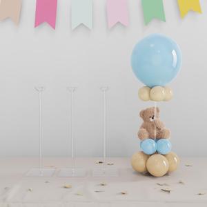 YALLOVE Clear Acrylic Tabletop Balloon Stand Kit, 23.6 Inch 4 pack Balloon Stick Holder with Base for Centerpiece Party Decoration (Balloons Not Included)