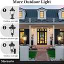 Outdoor Post Lights, Modern Exterior Lamp Posts Light Fixtures, Waterproof and Anti-Rust Aluminum Outside Pole Latern for Porch Patio Garden, Water Ripple Glass Lamp Shade, Black Finish