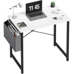 DUMOS 31" Small Computer Desk Home Office Desk, Gaming Desks, White