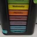 Weekly Pill Organizer, 1 Dispenser, 7 Stackable Compartments Four Times-a-Day - Morning, Noon, Evening, and Bedtime, Black
