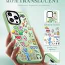 3 x GVIEWIN Magnetic for iPhone 16 Pro Max Case Compatible with Magsafe, [Screen & Camera Lens Protector] Fashion Pattern Translucent Shockproof Phone Cover for 16 Pro Max 6.9" (Carnival/Green)