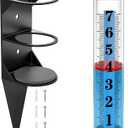 Rain Gauge Outdoor,7" Rain Gauges Outdoors Best Rated with Metal Rack Holder, Rain Measure Gauge, Easy to Read with Red Float, Large Font Plastic Replacement Tube for Yard Garden