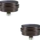 KAMANINA End Cap Replacement Finials for 3/4 or 5/8 Inch Curtain Rods, Drapery Rod Ends with M6 Standard Screws, Set of 2, Bronze
