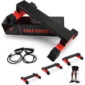 Adjustable Calf Raise Block, Versatile Machine Platform  Calves, Legs & Core  Raises, Strength, Squats, Stretches  Anti-Slip Bar, Band Compatible  Home Workout & Gym Equipment