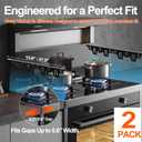 Stove Gap Covers Stainless Steel, 2 Pack Upgraded Stove Gap Filler for Gap Between Stove and Counter, Range Trim Kit Fits Up to 26 Inch & 0.6 Inch Width, Stove Counter Gap Cover
