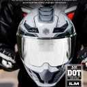 ILM Motorcycle Helmets for Adult Men Women Full Face DOT ECE MF509, CYBORG-gray, Large 