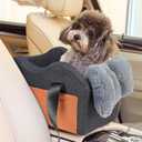 Dog Car Seat for Small Dog Center Console Seat Pet Booster Seat for Car Puppy Small Dogs (Dark Gray)