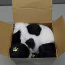 Hopearl LED Musical Stuffed Cow Lighting Up Singing Plush Toy Adjustable Volume Lullaby Animated Soothe Birthday Festival for Kids Toddler Girls, 12''