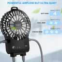 Simfree Portable Fan,Robot Desk Fan with Suckers-Rechargeable Portable Table Fan,3 Speeds Hands Free Fan for Home, Office,Game Room,Car and Outdoor Use-Black