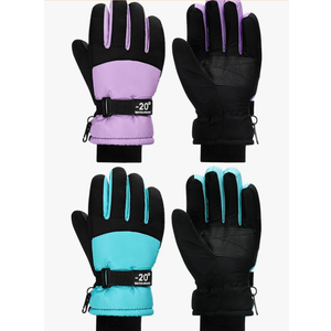 SATINIOR 2 Pairs Kids Waterproof Winter Snow Gloves Ski Gloves for Boy Girl Outdoor Warm Thickening Snowboar