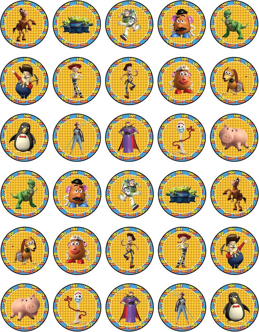 30 x Cupcake Toppers Themed of Classic Story Collection - Edible Cake Decorations | Uncut on Wafer Sheet