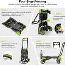 330LB Folding Hand Truck Heavy Duty Carrying, Combination of Four Wheels and Two Wheels Convertible Dolly Cart with Retractable Handle Dolly for Moving Office Carts(Green)