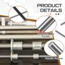 Blulu 12 Pcs 3/8"-16 Fully Threaded Rod, 36" Length, 304 Stainless Steel Long Threaded Screw, Right Hand Threads