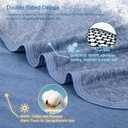 CHOSHOME Cooling Blanket for Hot Sleepers Lightweight Summer Cold Thin Blankets for Sleeping, Hot Flashes Night Sweats, Soft Blanket for Bed, Throw Size, Blue