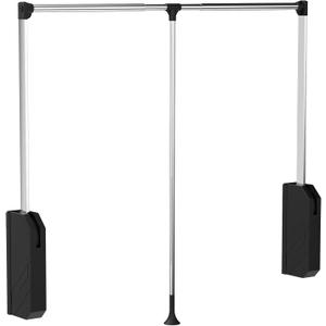 Pull Down Closet Rod, 60 lbs Load Capacity Adjustable 26-35 Inches Stainless Steel Soft-Close Wardrobe Lift with Two-way Buffering, Side&Back Mounted for Hanging Clothes