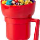 Fun Express 5 3/4" x 9" Snack & Drink 2-in-1 Combo Red Reusable Tumbler Cups - 3 Pieces, 32 Ounces