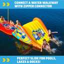WOW Sports Giant Inflatable Floating Water Slide - 2 Lanes - 9 ft - Hi-Vis Graphics - Kids & Adults