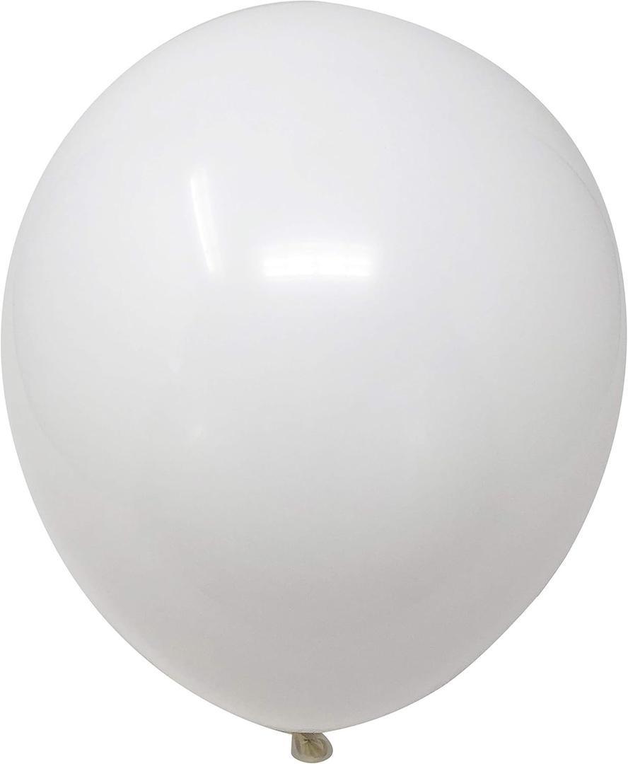 Allgala Latex Balloons for Parties | Helium Grade Bulk Balloon Pack | Ideal for Birthday Party Decorations, Baby Shower, Christmas Party | Colored Balloons for Events | 100ct 12" - White