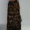 Clip in Hair Extensions, FLUFYMOOZ 4PC 100 Pure Protein Silk Hair Extensions Long Soft Natural Hairpiece 20 Inch Curly Hair Extension for Women (Dark Almond brown with copper)