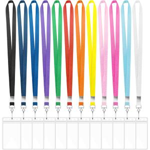 12 Pack Lanyards for ID Badges Cruise Lanyard for Ship Cards with Waterproof ID Badge Holder Cruise Essentials 2026 (12 Colors)