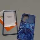 GVIEWIN for Samsung Galaxy S25 Ultra Case, [Slide Camera Cover & Built-in Anti-Spy Privacy Screen Protector] [2 Front Frame] Shockproof Military Grade Marble Phone Case 6.9" (Star Abyss/Blue)