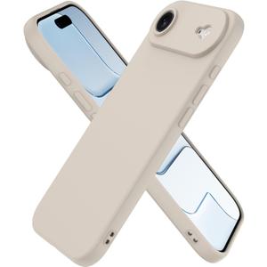 Compatible with iPhone Air Case, Shockproof Liquid Silicone Protective Phone Case with Soft Anti-Scratch Microfiber Lining Ultra Slim Drop Protection Phone Cover (Stone)