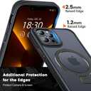 Magnetic Case for iPhone 13 Pro, with Invisible Ring Stand, Military Drop Protection, Shockproof Anti-Fingerprint Matte Protective Cover for iPhone 13 Pro, Black